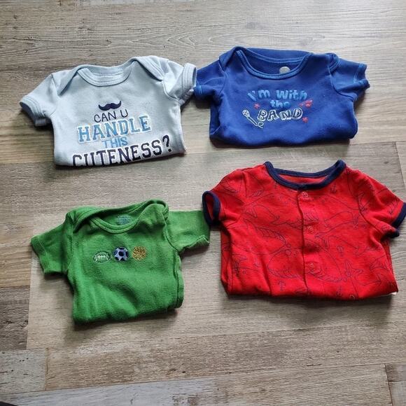 assorted brands 0-3 months baby boy one piece bundle - Picture 1 of 15